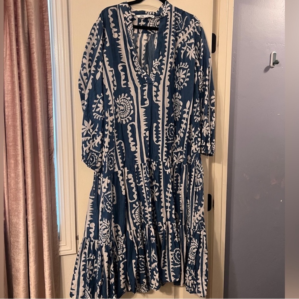 ZARA Printed Midi Dress - Picture 7 of 10